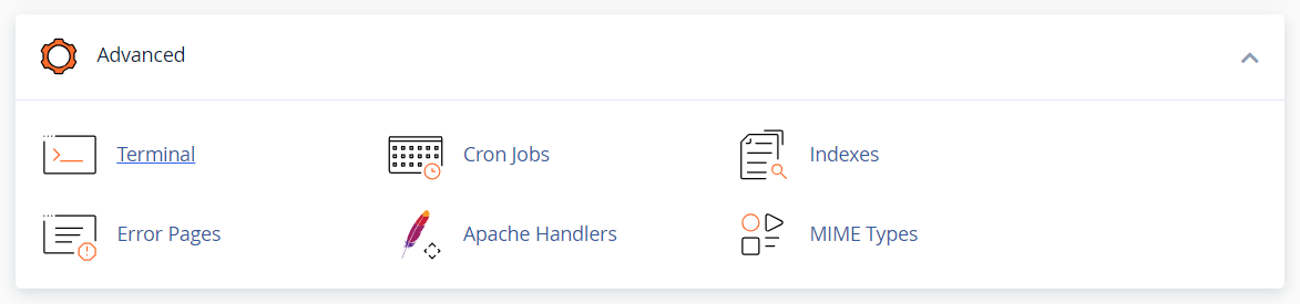 cPanel - Advanced section