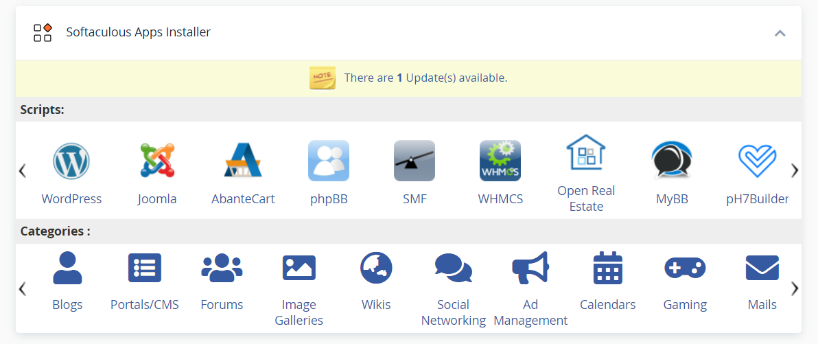 cPanel - Softaculous Installer