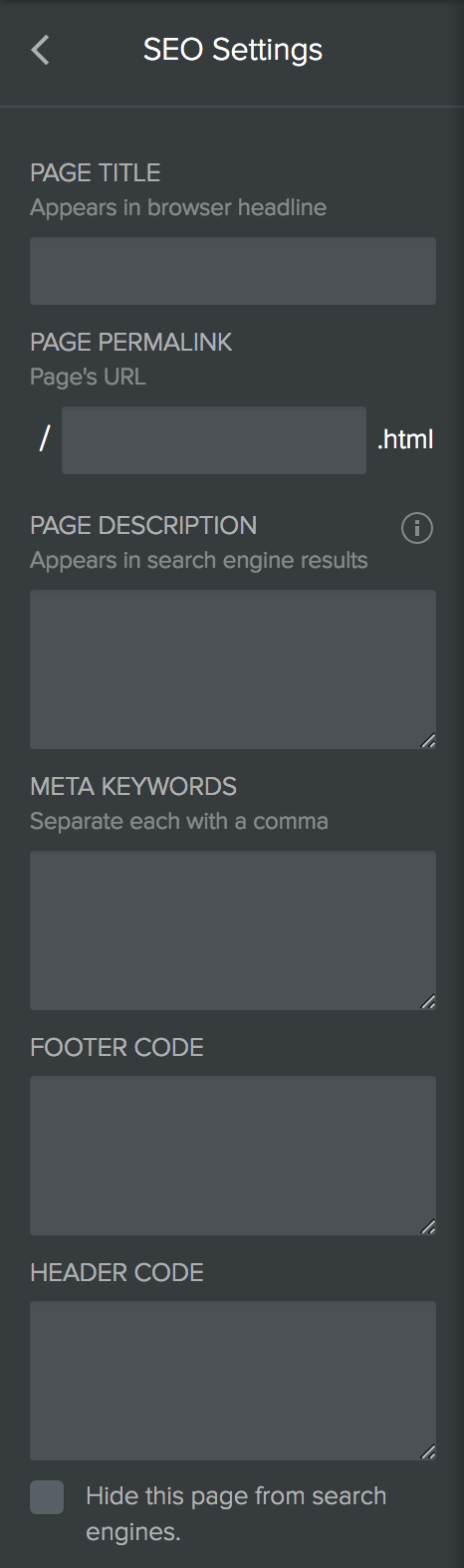 Weebly - Pages - Menu
