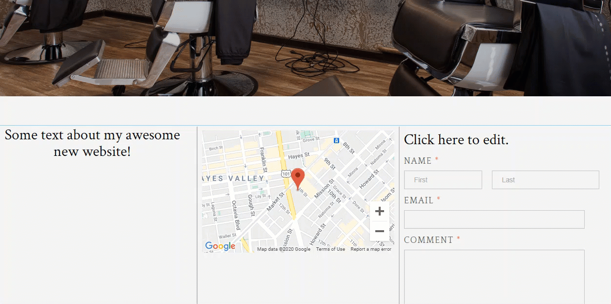HostGator Weebly Pop-up Showing Padding Between Columns