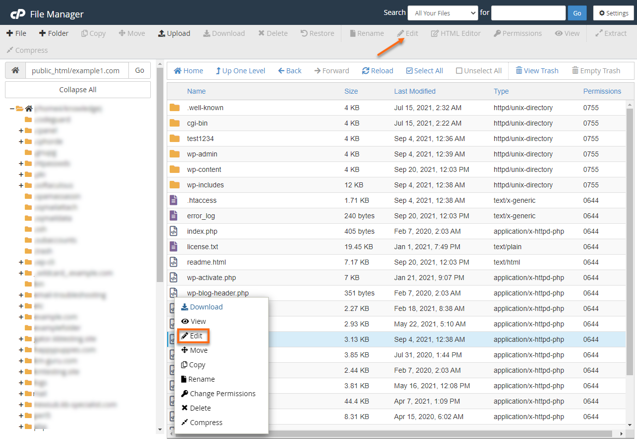 HostGator 文件管理器 wp-config 编辑