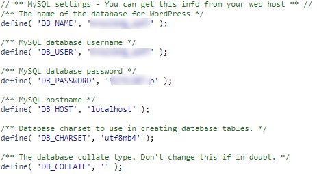 HostGator 文件管理器 wp-config 数据库