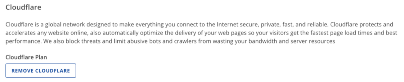 Speed tab - Remove Cloudflare