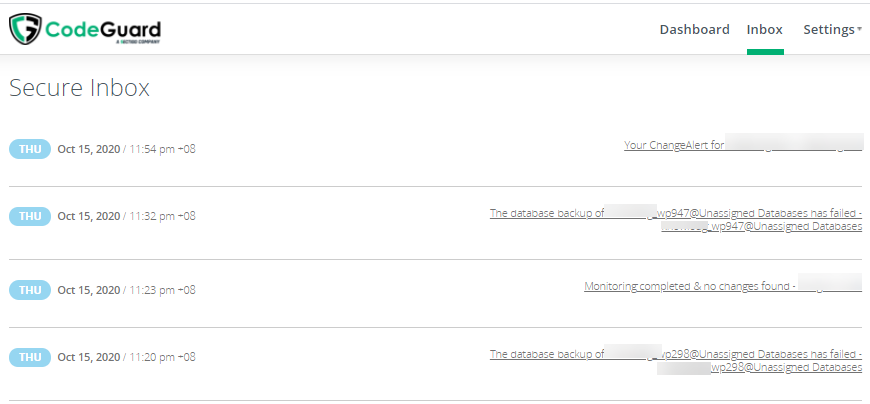CodeGuard - 收件箱