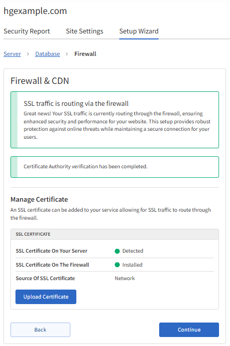 SSL in SiteLock - &quot;SSL traffic is routing via the firewall.&quot;