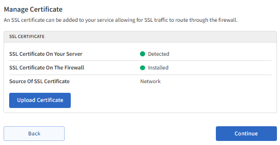 SSL in SiteLock - Source of SSL Certificate - Network