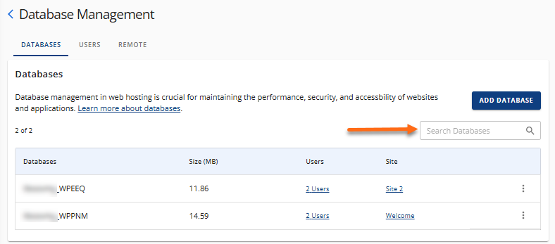 管理 MySQL 数据库 - 数据库搜索框