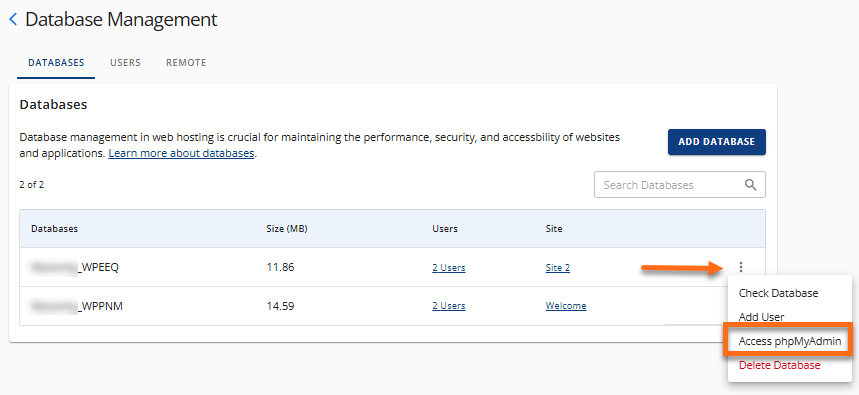 管理 MySQL 数据库 - 访问 phpMyAdmin