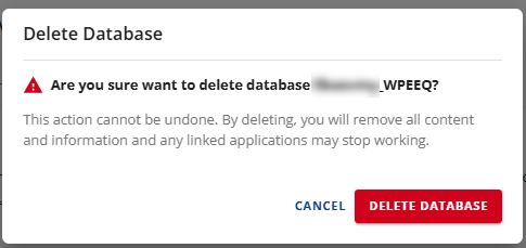 管理 MySQL 数据库 - 删除数据库弹窗