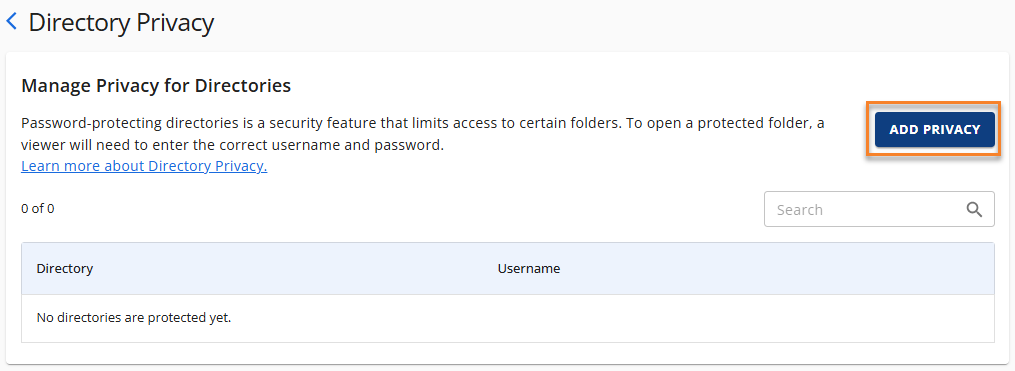 Directory Privacy Add Privacy