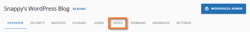 Customer Portal - Speed tab