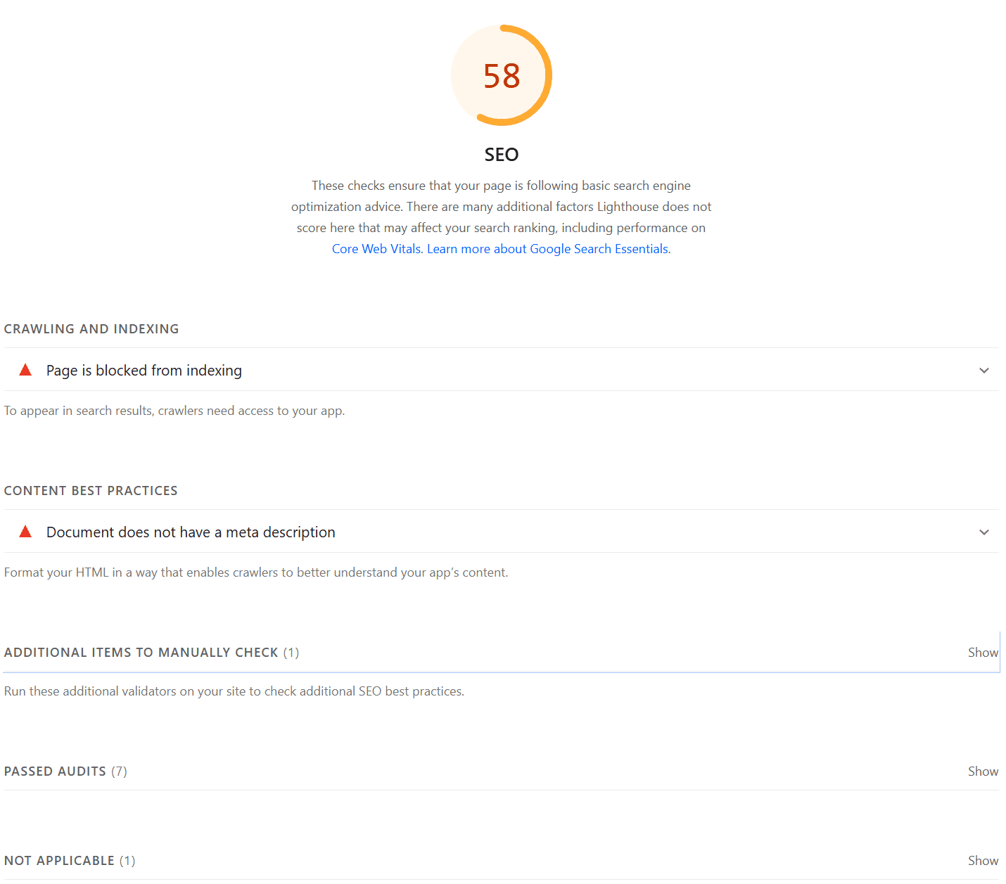 PageSpeed Performance Report - SEO