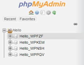 phpMyAdmin database