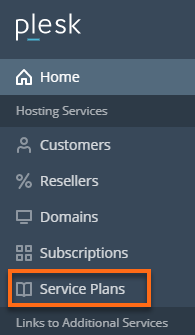 Plesk Service Plans  Tab