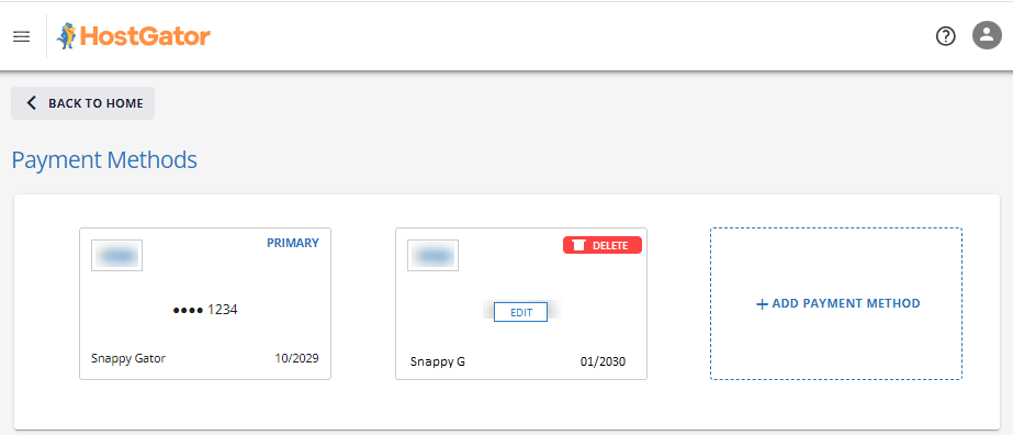 Customer Portal - Payment Methods - Delete