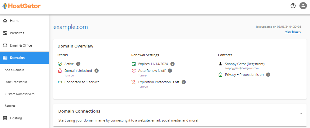 Customer Portal - Domains