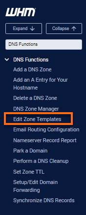 Edit Zone Templates
