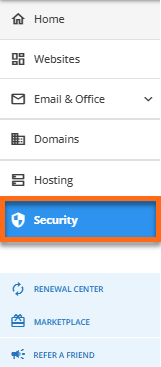 Customer Portal - Security tab