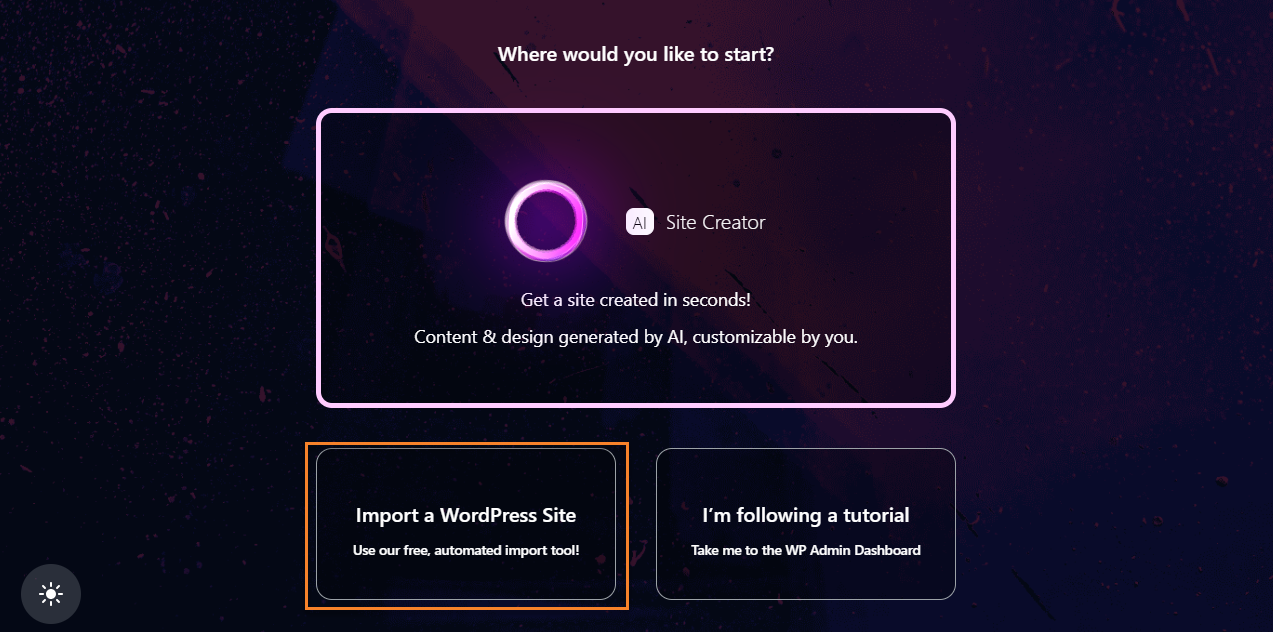 Already have a WordPress site you want to import?