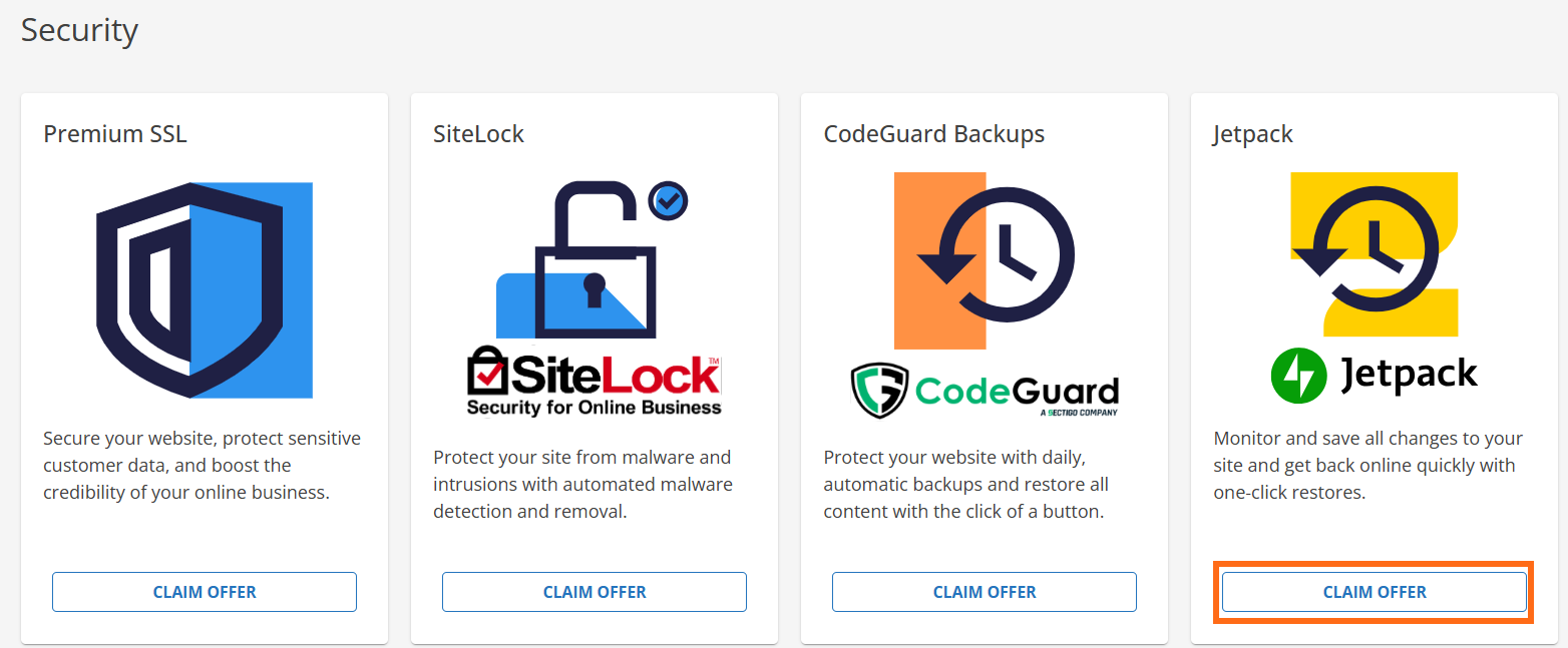 客户门户 - Marketplace - Jetpack - 领取优惠
