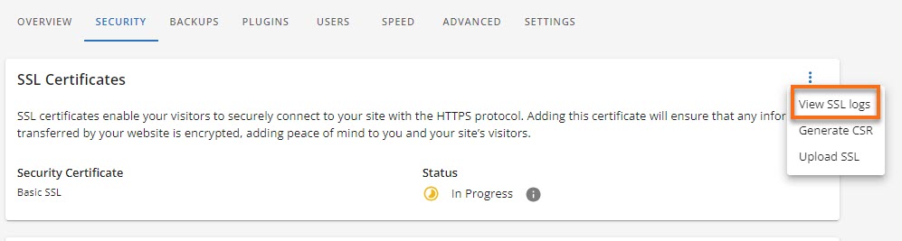 SSL 证书 - 查看 SSL 日志