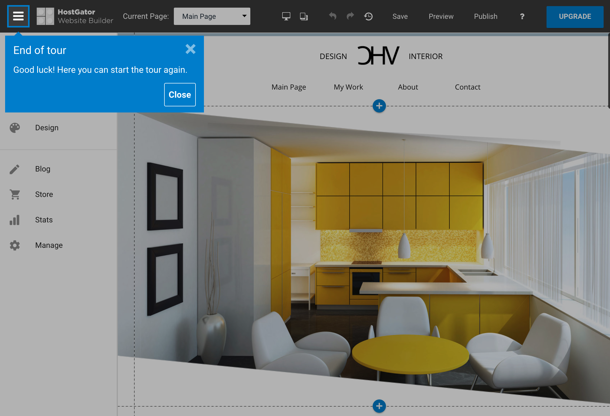 HostGator Website Builder Find the Getting Started Tour
