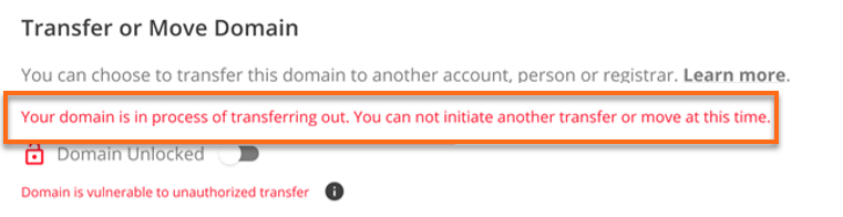 Status - Domain Transfer Away from HostGator