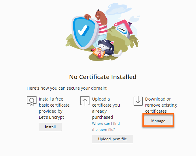 Plesk - SSL/TLS Manage