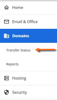 Customer Portal - Domains - Transfer Status