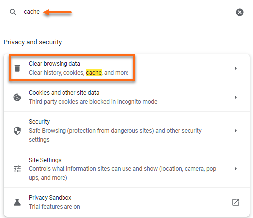 Google Chrome - Clear browsing data (shortcut)