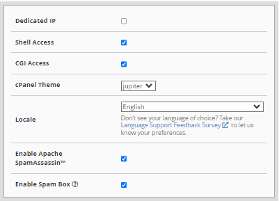 WHM - Settings - SSH Access