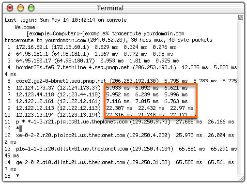 HostGator Traceroute on a Mac
