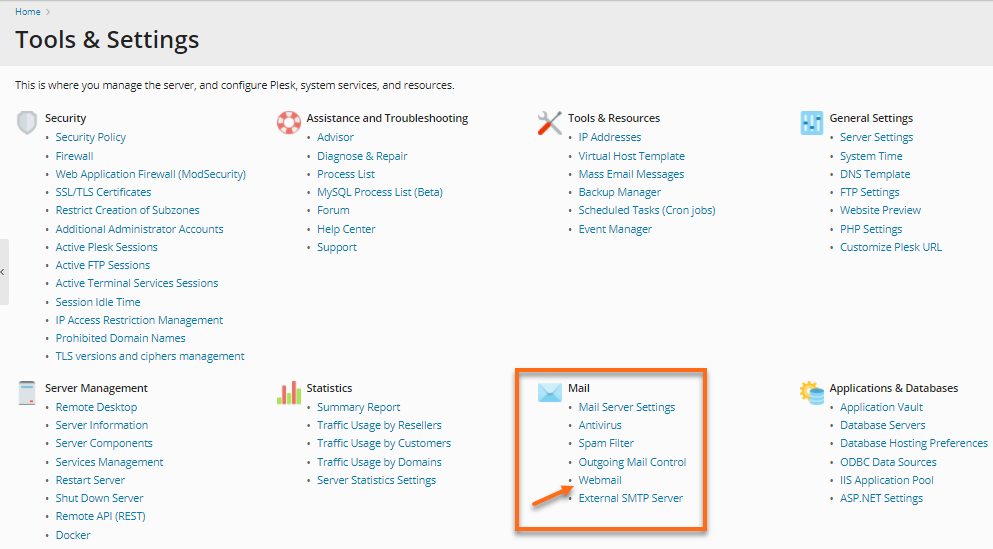 Plesk - Mail - Webmail