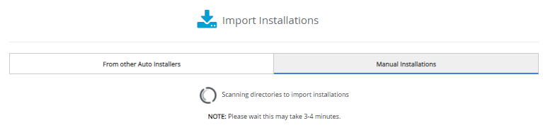 Softaculous - 扫描手动安装