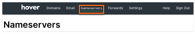 HostGator Hover Nameservers Navigation Bar