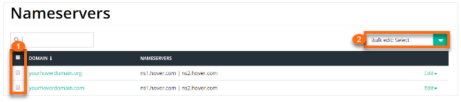 HostGator Hover Bulk Edit