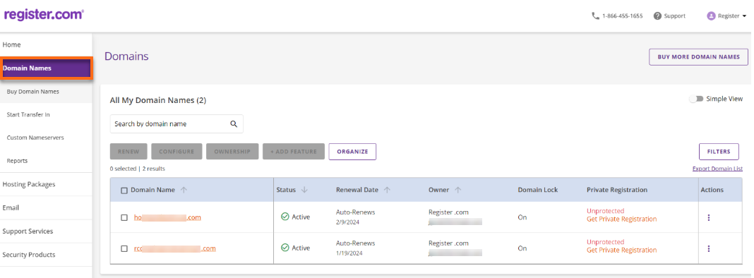 HostGator - Register.com Account Manager