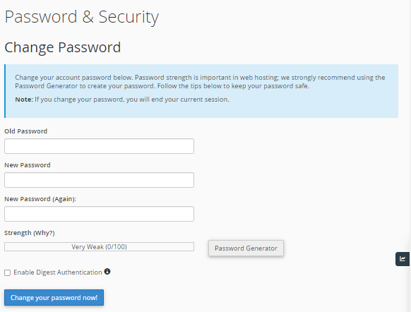 Reseller - Change Password