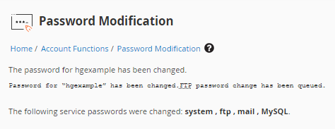 Notification - Password Change
