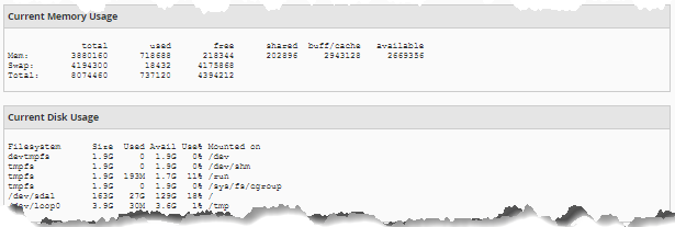 WHM - 服务器信息 - 磁盘信息