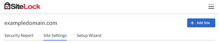 Sites tab - Site Settings tab