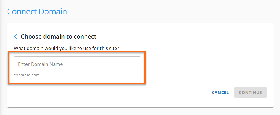 Connections - Website - Domains tab -Enter domain name