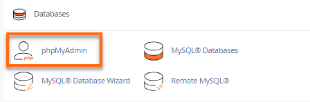 cPanel 的 phpMyAdmin
