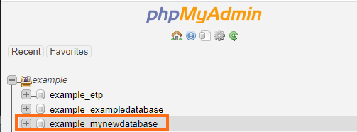 cPanel - 新数据库