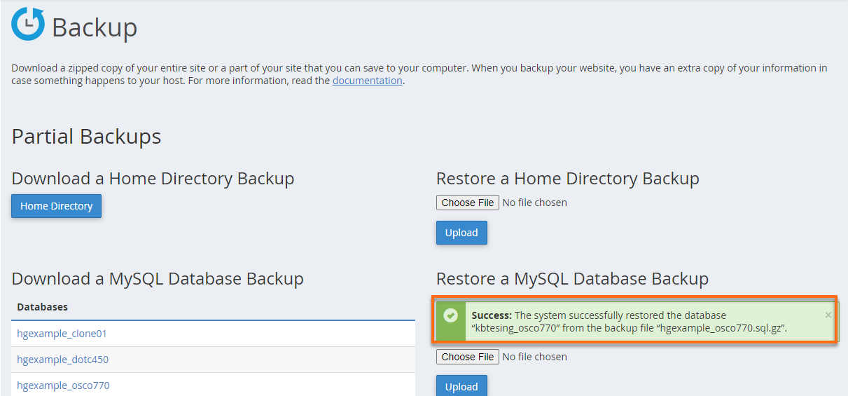 HostGator Restore a Home Directory Backup