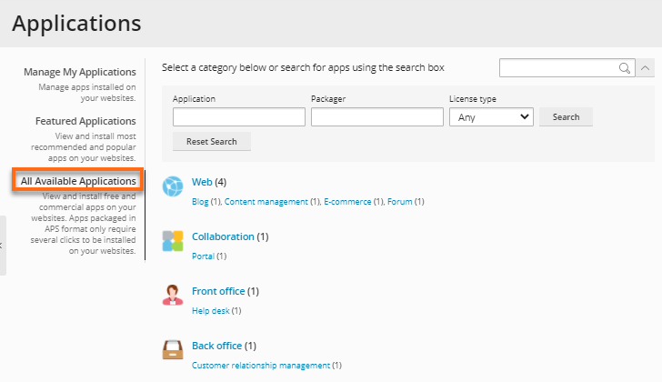 All Available Applications