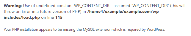 缺少 MySQL 扩展错误