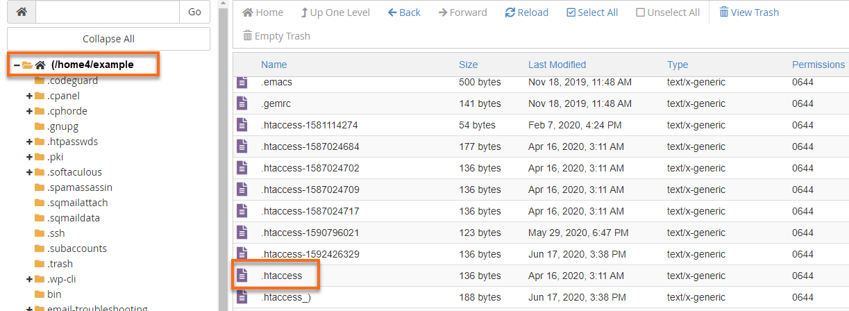 文件管理器 - 根目录 - .htaccess 文件