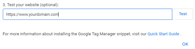 使用 Google 标签管理器测试网站