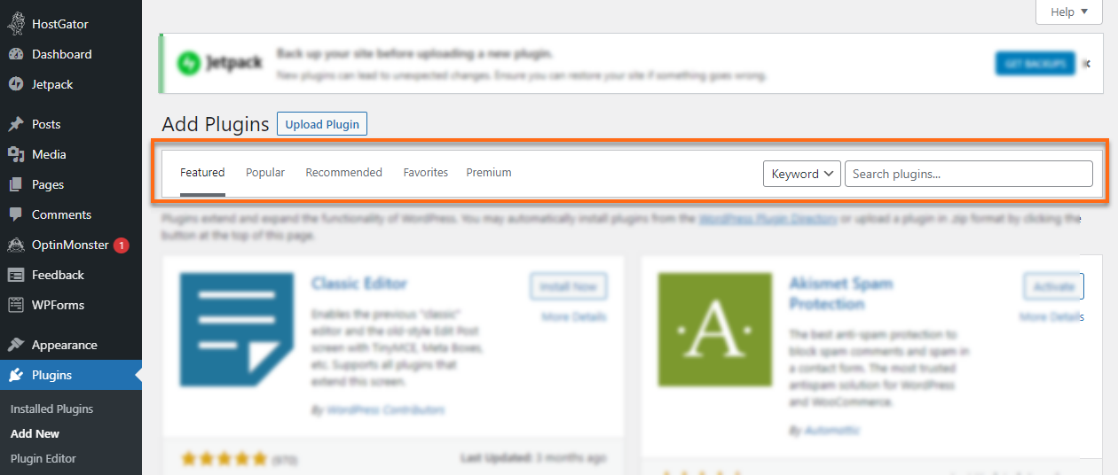 WordPress - Plugins - Search plugins
